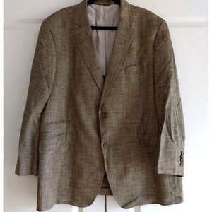 Jack Victor Blazer Men 48L Prossimo Tan Bamboo Viscose 2-Button Sport Coat Italy